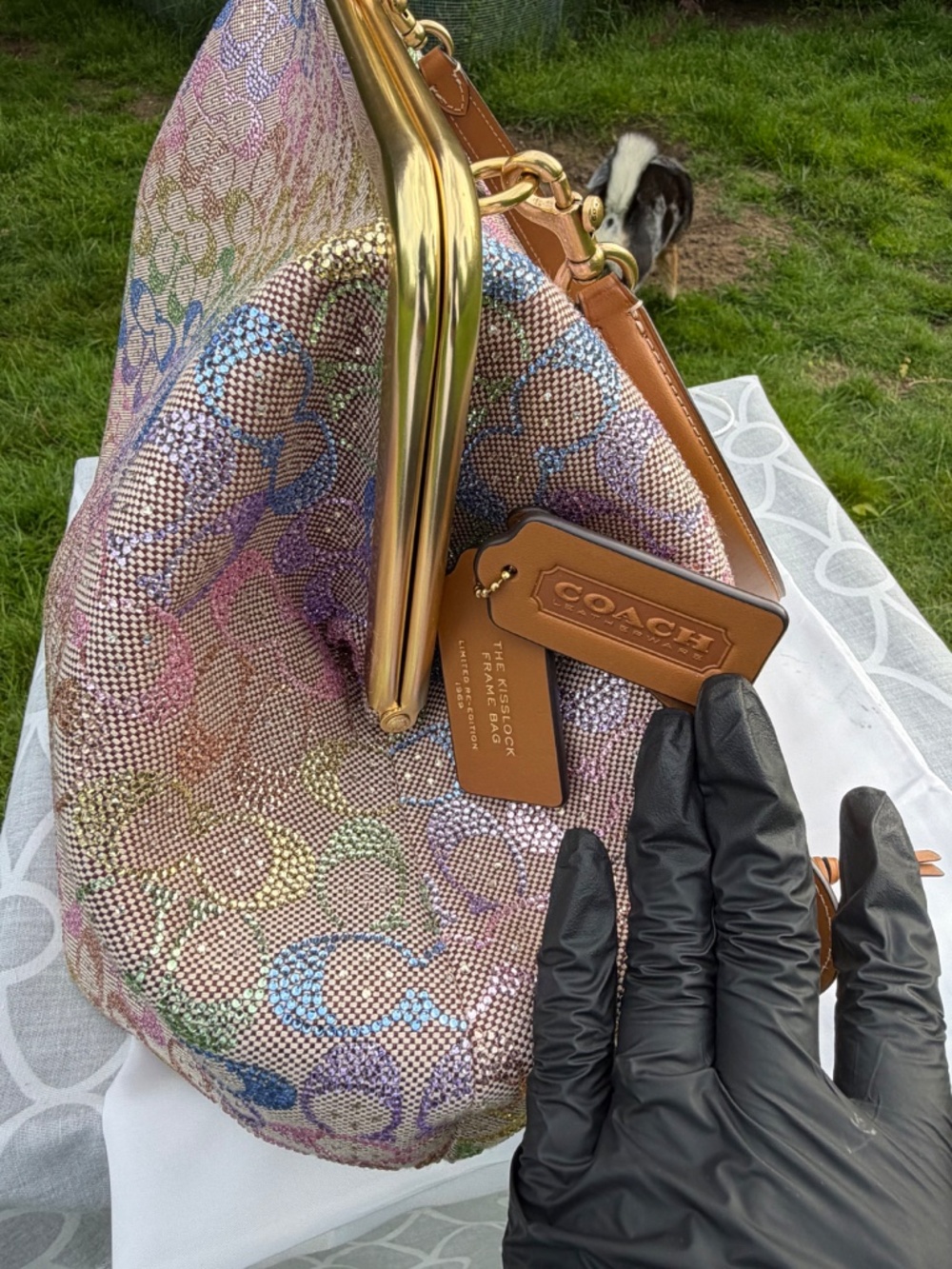 Coach Large Rainbow Kisslock 27 Bag in Signature Jacquard | CCX15 | New - Picture 11 of 17